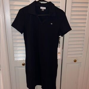 Calvin Klein Navy Sheath Polo Dress